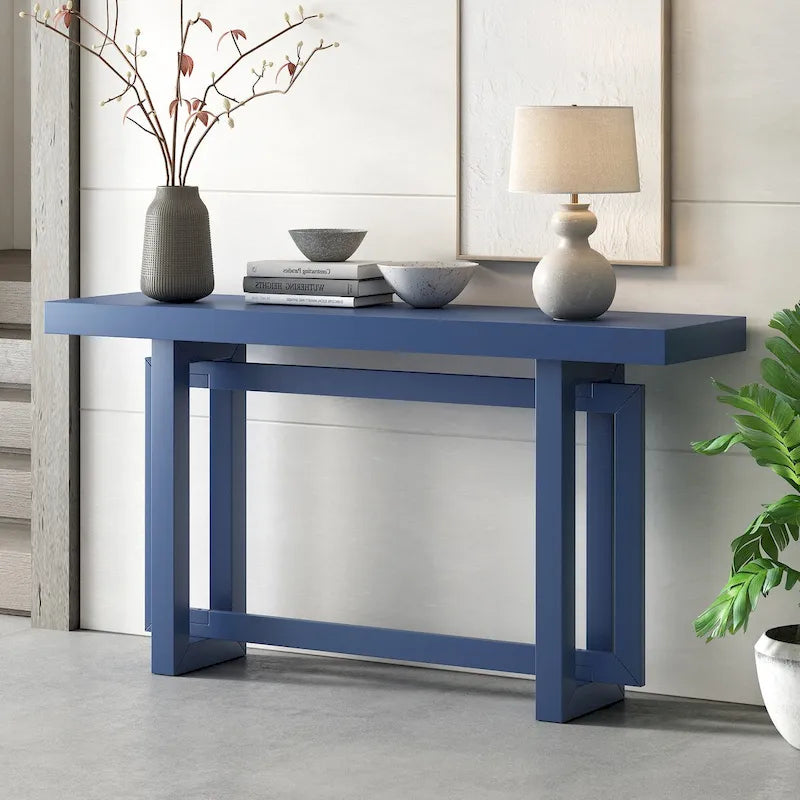 Contemporary Console Table with Concrete-Look Top