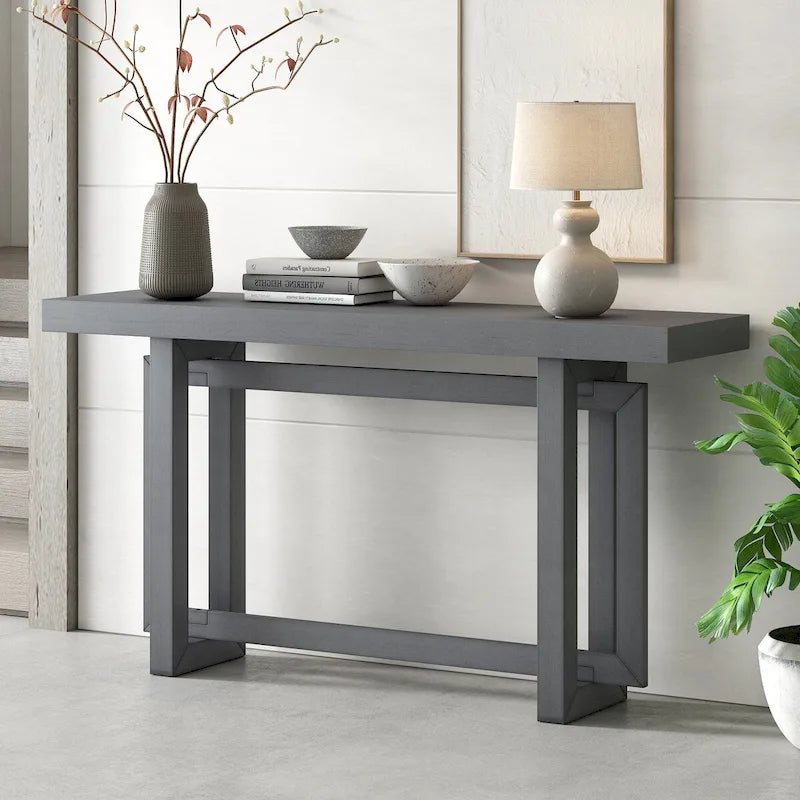 Contemporary Console Table with Concrete-Look Top