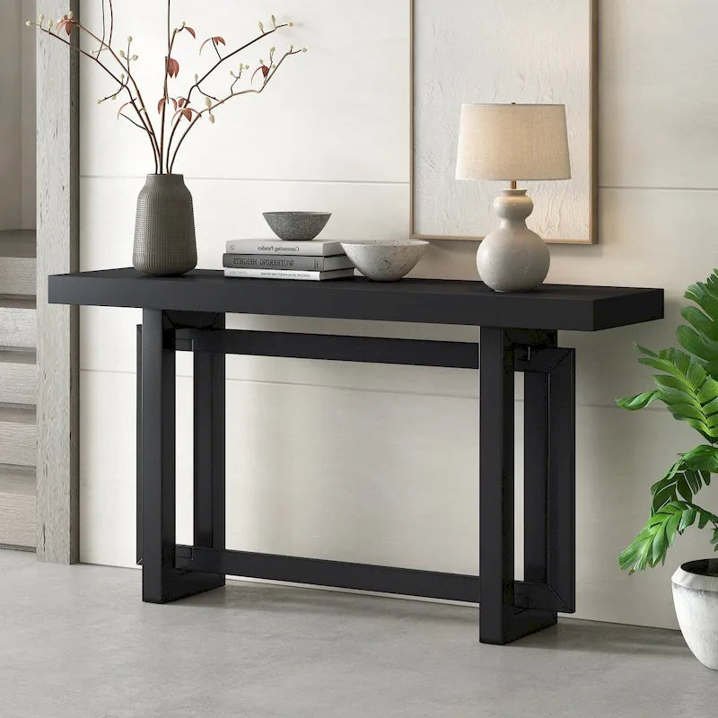 Contemporary Console Table with Concrete-Look Top