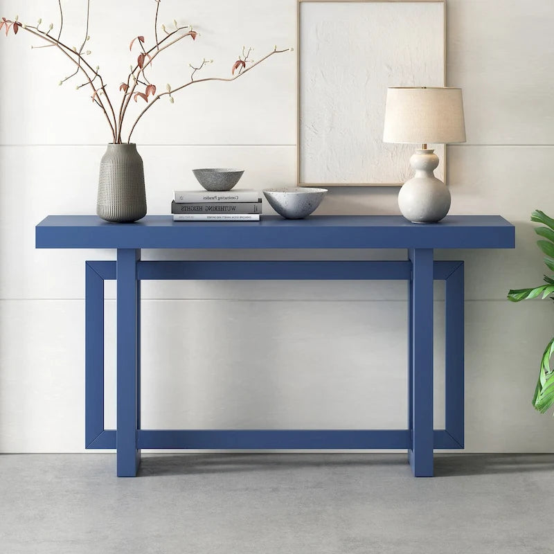 Moderne consoletafel met blad in betonlook