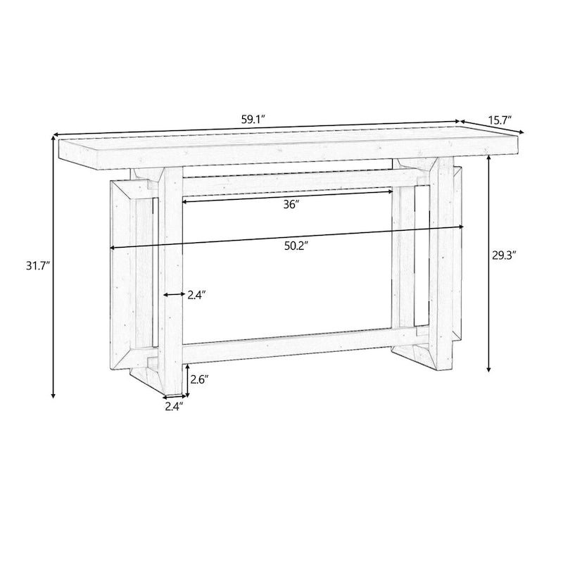 Moderne consoletafel met blad in betonlook