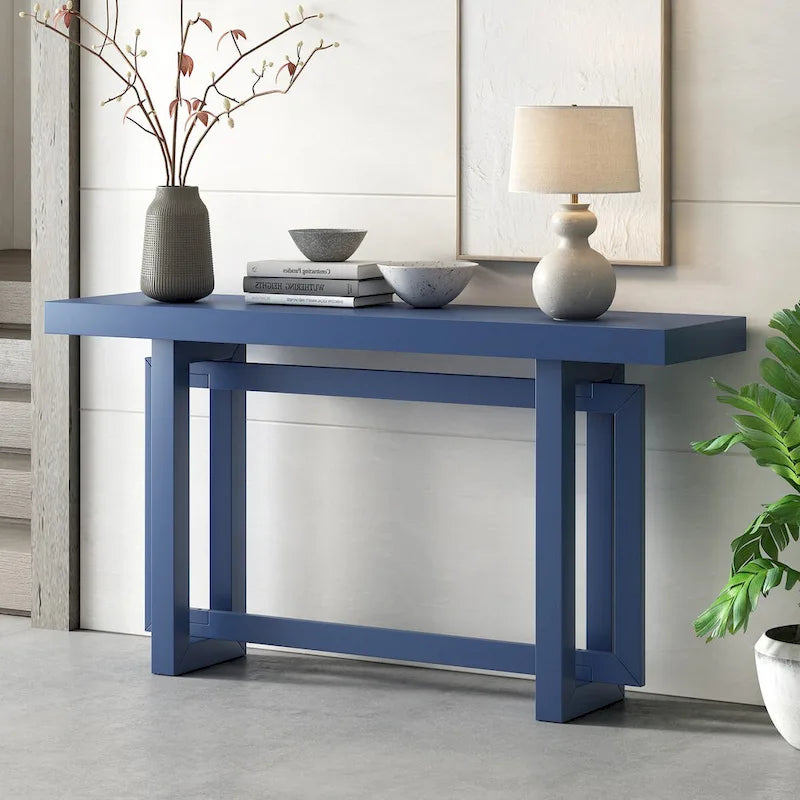 Moderne consoletafel met blad in betonlook