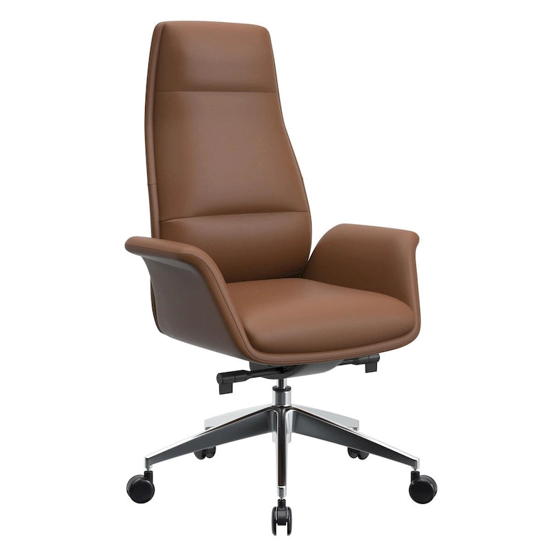High-Back Faux Leather Office Chair with Swivel and Tilt