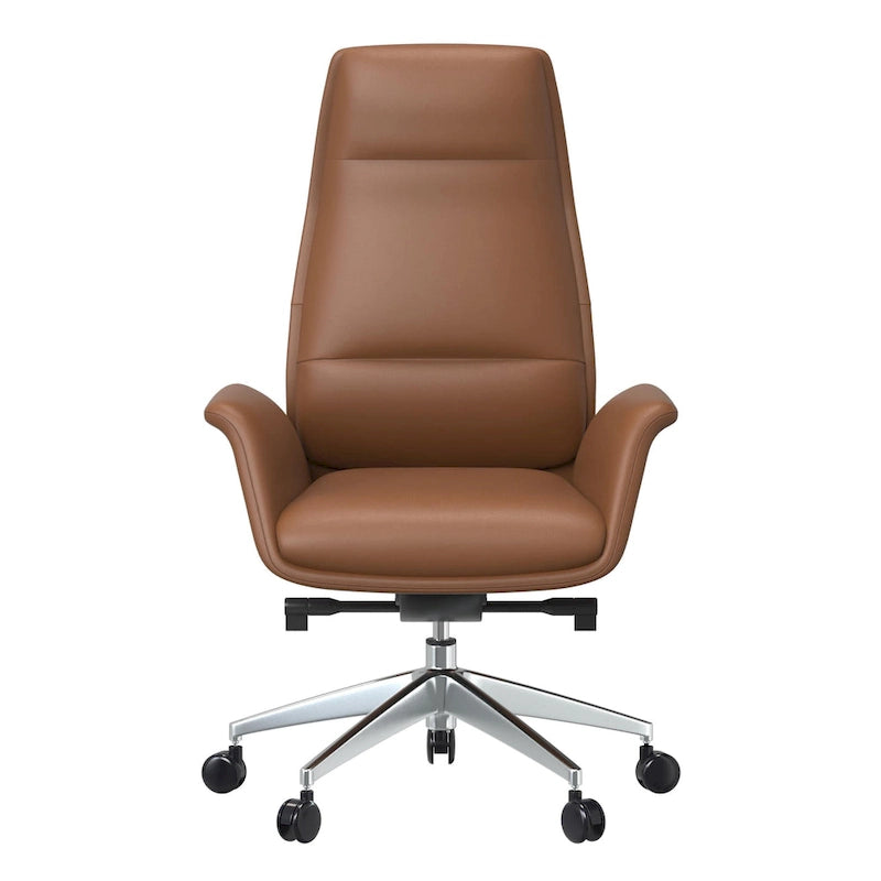 High-Back Faux Leather Office Chair with Swivel and Tilt