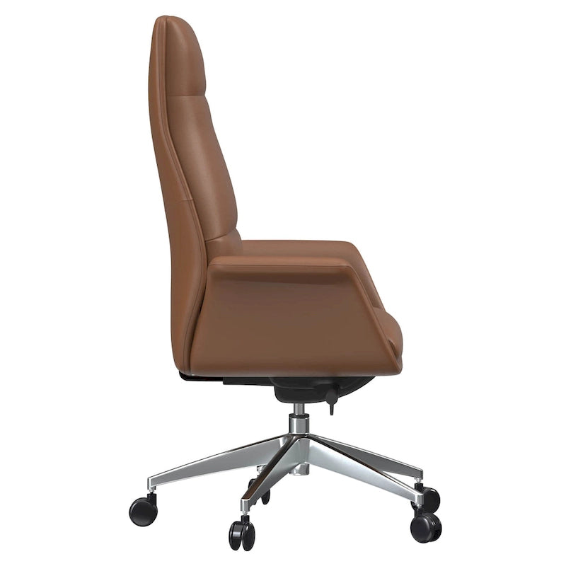 High-Back Faux Leather Office Chair with Swivel and Tilt