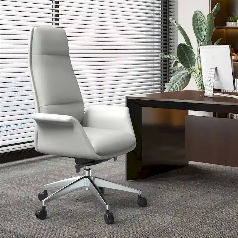 High-Back Faux Leather Office Chair with Swivel and Tilt