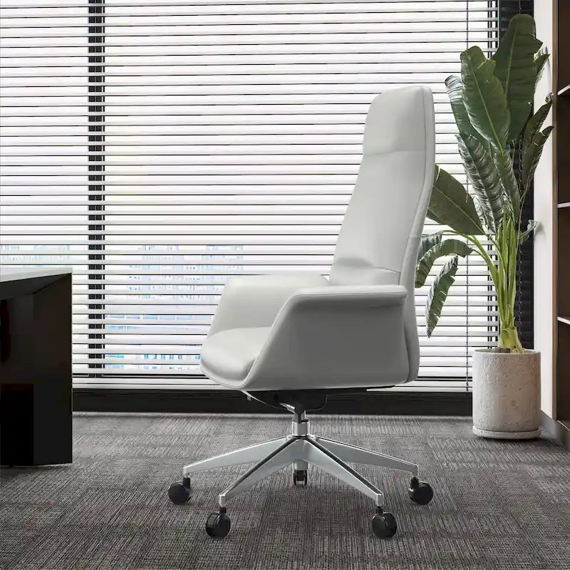 High-Back Faux Leather Office Chair with Swivel and Tilt