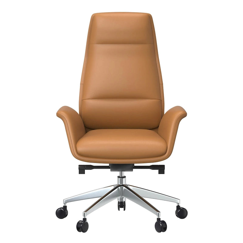 High-Back Faux Leather Office Chair with Swivel and Tilt