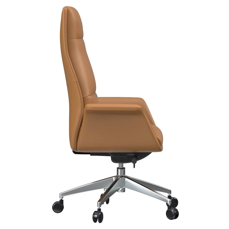 High-Back Faux Leather Office Chair with Swivel and Tilt