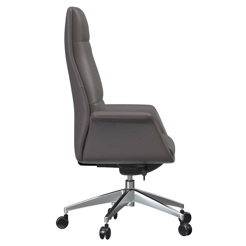High-Back Faux Leather Office Chair with Swivel and Tilt