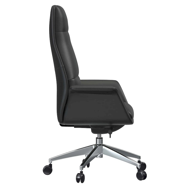 High-Back Faux Leather Office Chair with Swivel and Tilt