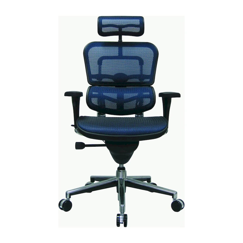 Verstellbarer ergonomischer Bürostuhl aus Netzstoff mit Kopfstütze