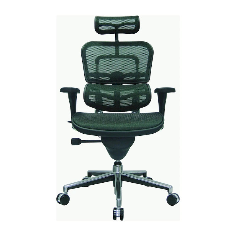 Verstellbarer ergonomischer Bürostuhl aus Netzstoff mit Kopfstütze
