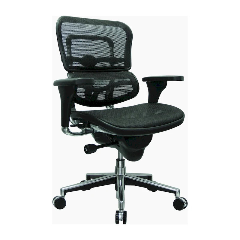 Verstellbarer ergonomischer Bürostuhl aus Netzstoff mit Kopfstütze