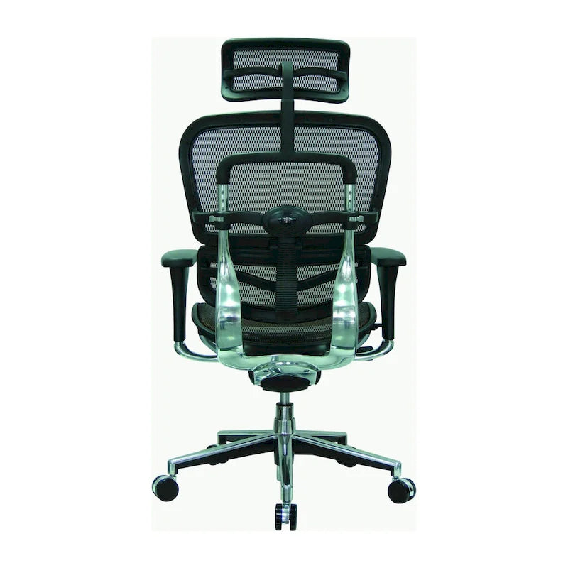 Verstellbarer ergonomischer Bürostuhl aus Netzstoff mit Kopfstütze