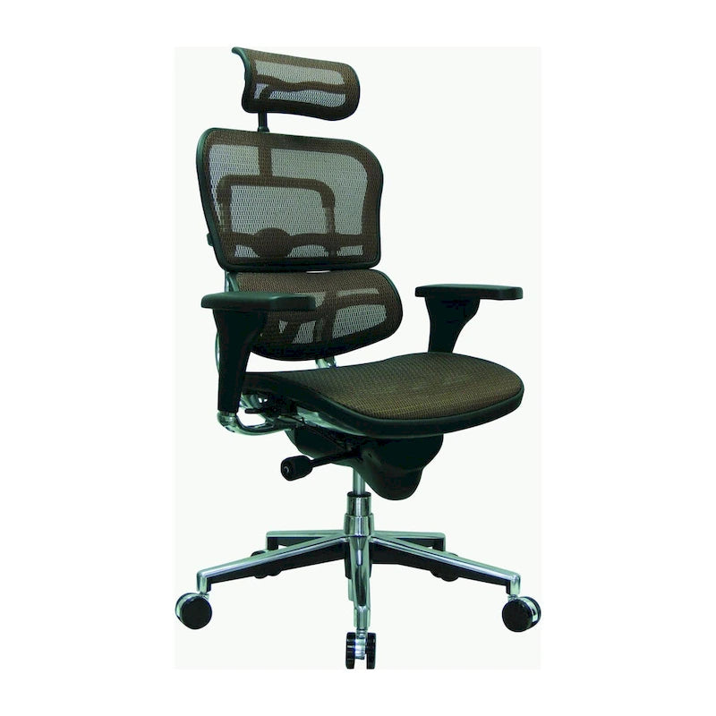 Verstellbarer ergonomischer Bürostuhl aus Netzstoff mit Kopfstütze