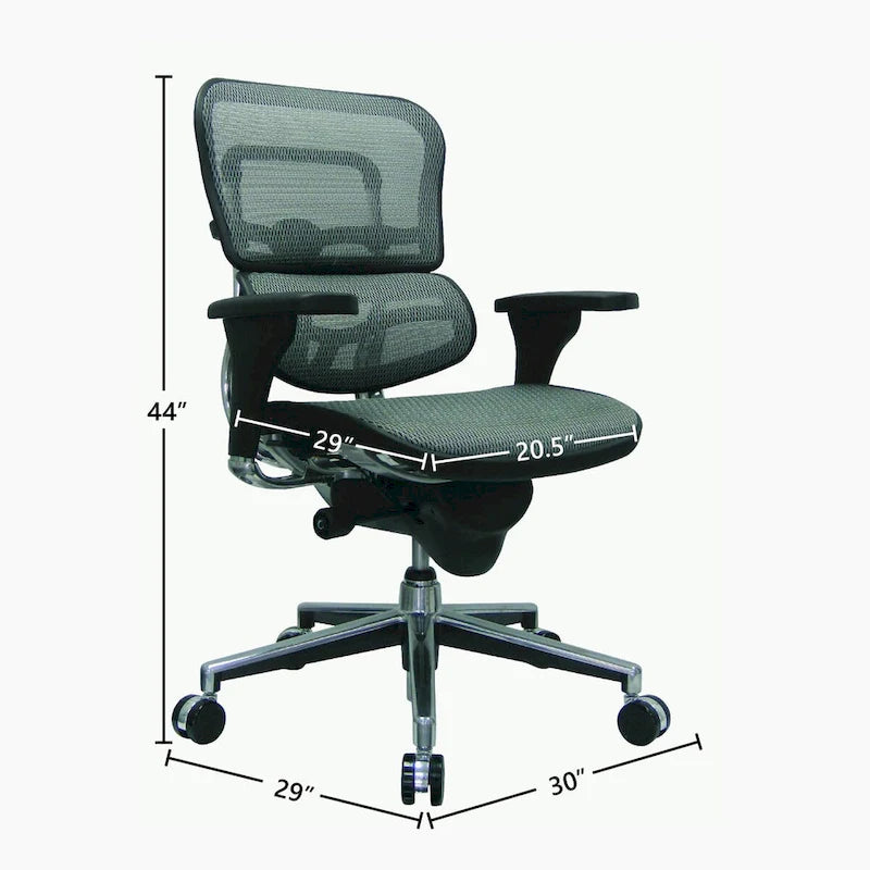 Verstellbarer ergonomischer Bürostuhl aus Netzstoff mit Kopfstütze