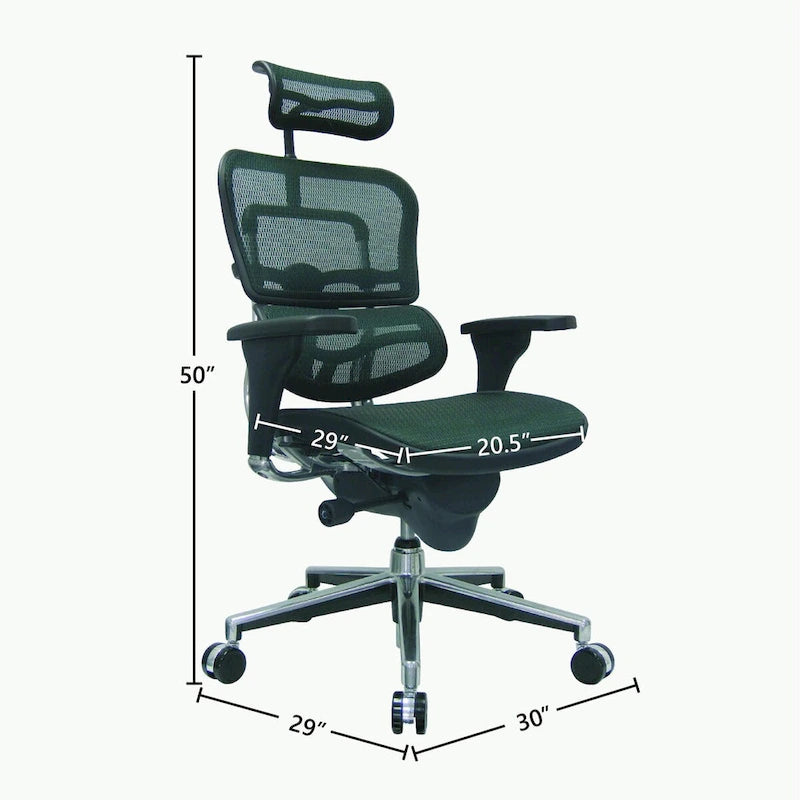 Verstellbarer ergonomischer Bürostuhl aus Netzstoff mit Kopfstütze