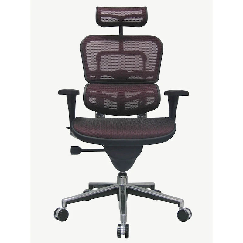 Verstellbarer ergonomischer Bürostuhl aus Netzstoff mit Kopfstütze