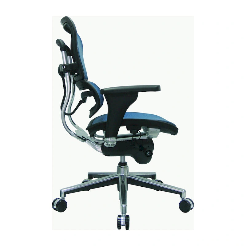 Verstellbarer ergonomischer Bürostuhl aus Netzstoff mit Kopfstütze