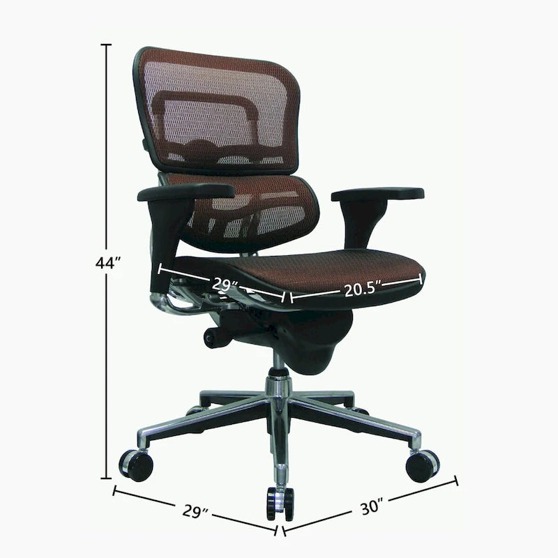 Verstellbarer ergonomischer Bürostuhl aus Netzstoff mit Kopfstütze