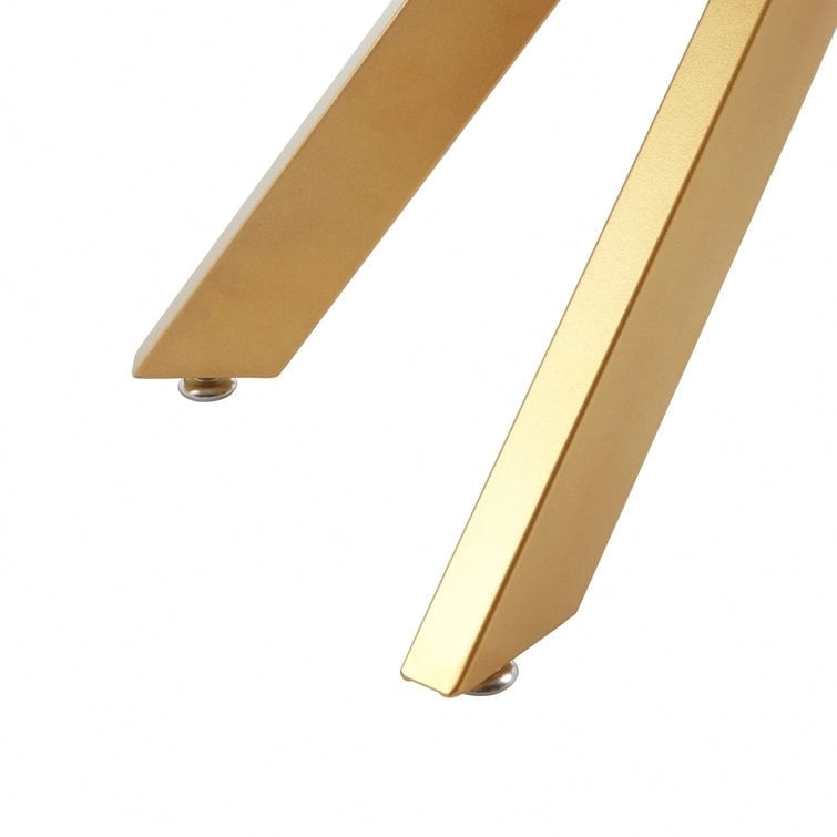 45.3-Inch Tempered Glass Console Table with Metal Legs