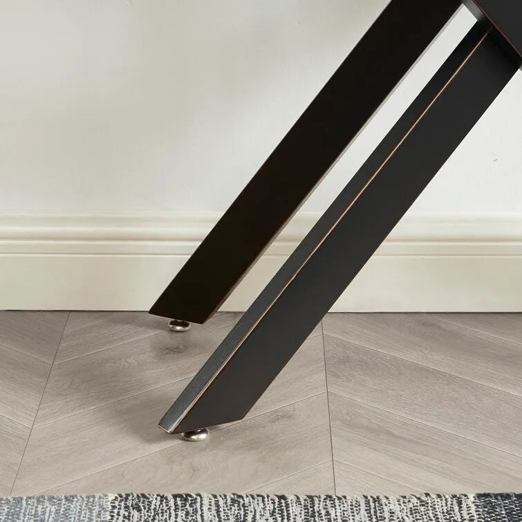 45.3-Inch Tempered Glass Console Table with Metal Legs