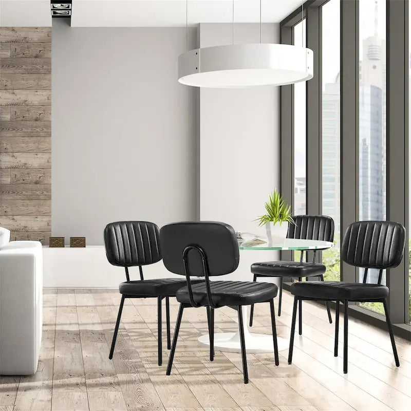Sada 2 čalouněných moderních kuchyňských jídelních židlí ve stylu mid-century