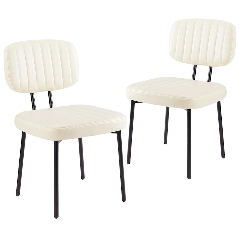 Sada 2 čalouněných moderních kuchyňských jídelních židlí ve stylu mid-century