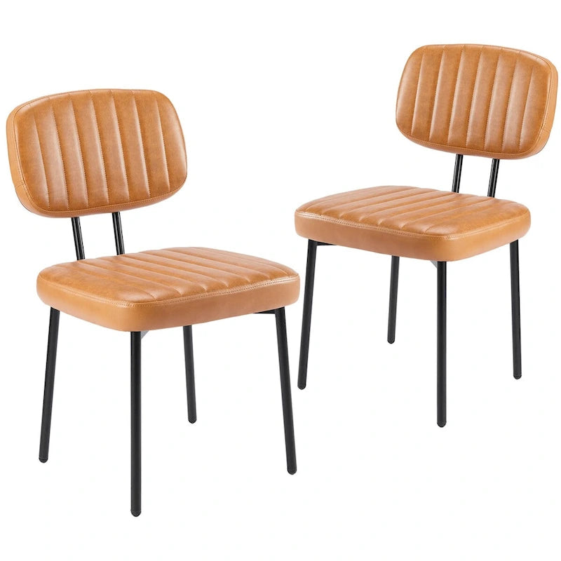 Sada 2 čalouněných moderních kuchyňských jídelních židlí ve stylu mid-century