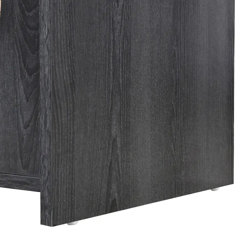 Three-Door Sideboard with Rattan-Style Panels and Metal Handles