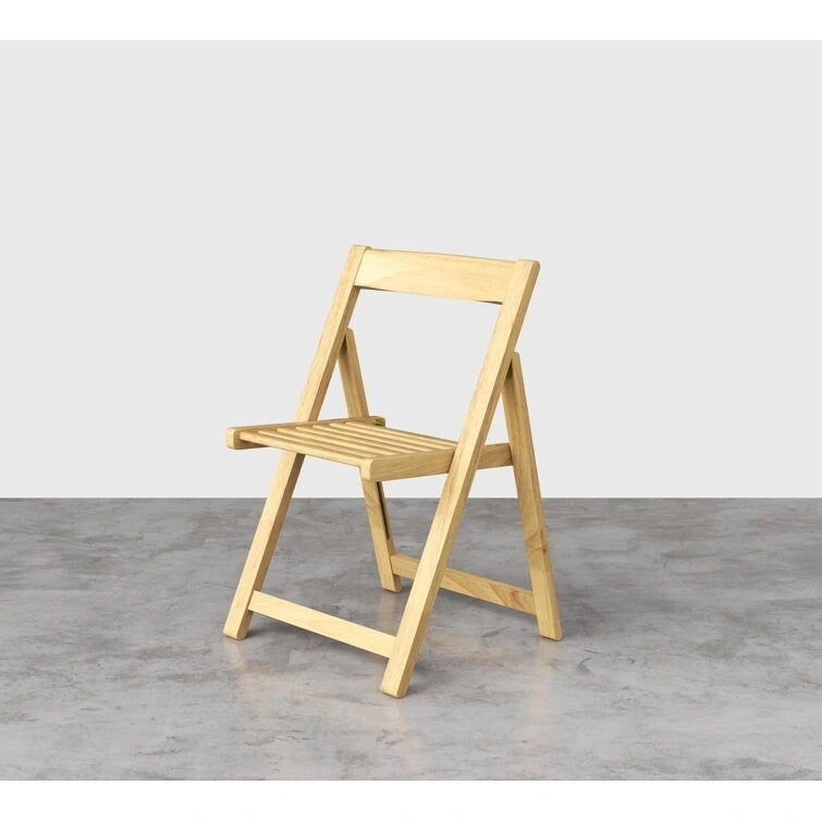 Folding Solid Wood Outdoor Dining Chairs, Set of 2