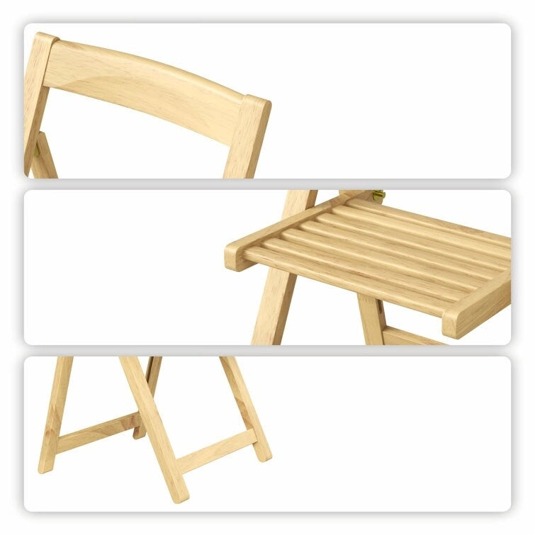 Opvouwbare eetkamerstoelen voor buiten van massief hout, set van 2